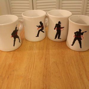 ELVIS. Ceramic Diner Coffee Mugs Set of Four 10 fl. oz. Signature Product